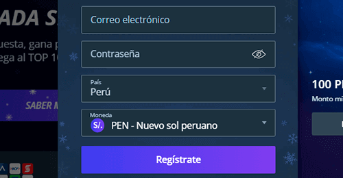 Crea una cuenta en el casino